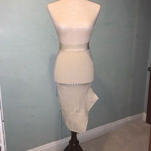 House of CB Beige Bandage Midi Skirt XS
